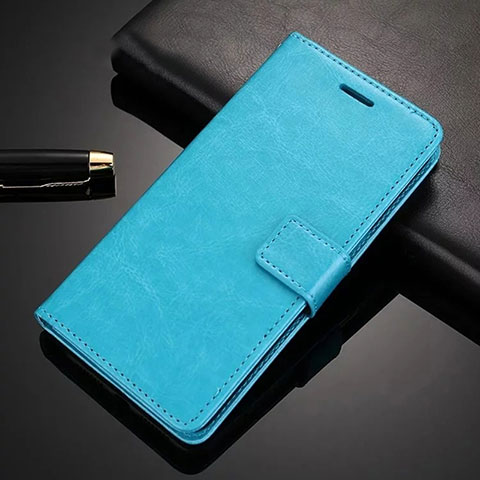 Funda de Cuero Cartera con Soporte Carcasa L03 para Oppo A92 Azul Cielo