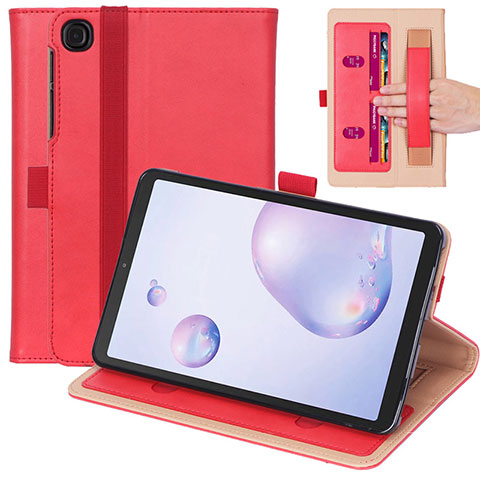 Funda de Cuero Cartera con Soporte Carcasa L03 para Samsung Galaxy Tab A7 Wi-Fi 10.4 SM-T500 Rojo