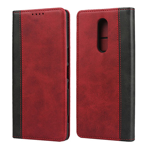 Funda de Cuero Cartera con Soporte Carcasa L03 para Sony Xperia 1 Rojo
