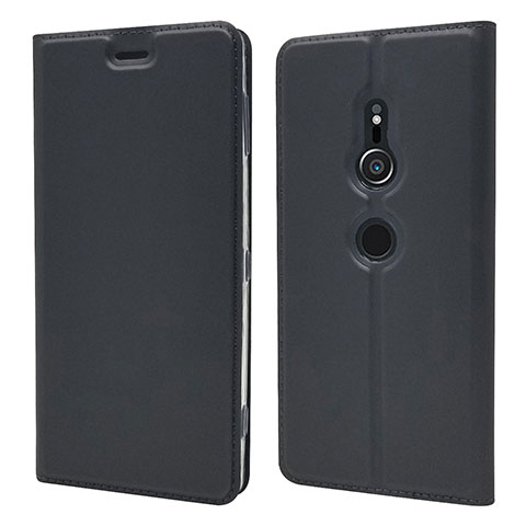 Funda de Cuero Cartera con Soporte Carcasa L03 para Sony Xperia XZ2 Negro