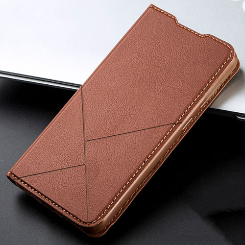 Funda de Cuero Cartera con Soporte Carcasa L03 para Vivo X50 Lite Marron