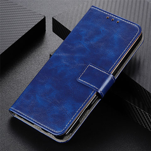 Funda de Cuero Cartera con Soporte Carcasa L03 para Vivo Y12s Azul