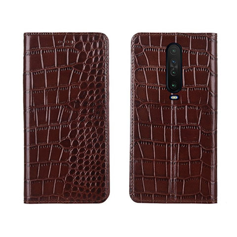 Funda de Cuero Cartera con Soporte Carcasa L03 para Xiaomi Poco X2 Marron