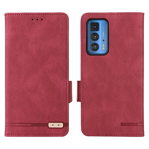 Funda de Cuero Cartera con Soporte Carcasa L03Z para Motorola Moto Edge S Pro 5G Rojo