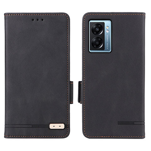 Funda de Cuero Cartera con Soporte Carcasa L03Z para Oppo A57 5G Negro