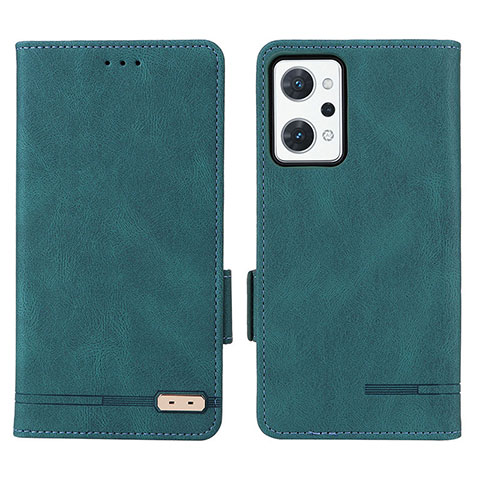 Funda de Cuero Cartera con Soporte Carcasa L03Z para Oppo Reno7 A Verde