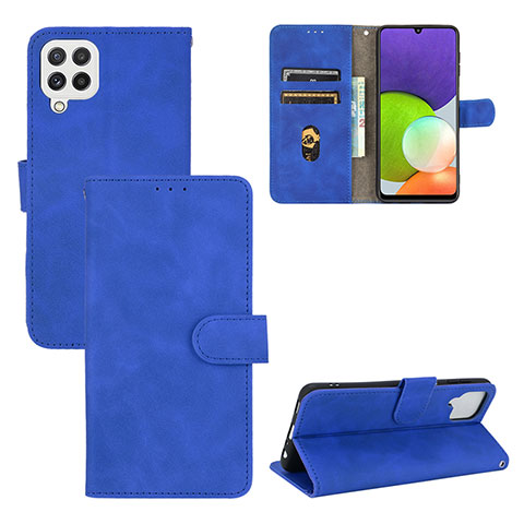 Funda de Cuero Cartera con Soporte Carcasa L03Z para Samsung Galaxy A22 4G Azul