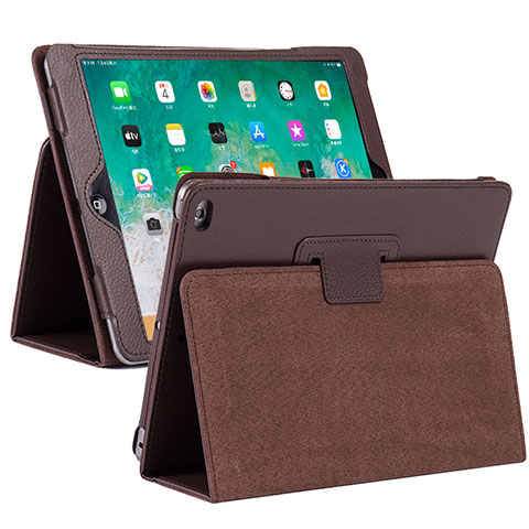 Funda de Cuero Cartera con Soporte Carcasa L04 para Apple iPad 10.2 (2020) Marron