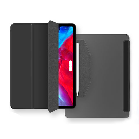 Funda de Cuero Cartera con Soporte Carcasa L04 para Apple iPad Air 10.9 (2020) Negro