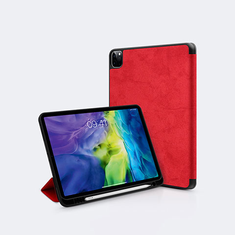 Funda de Cuero Cartera con Soporte Carcasa L04 para Apple iPad Pro 11 (2020) Rojo