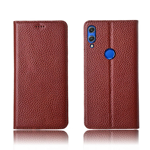 Funda de Cuero Cartera con Soporte Carcasa L04 para Huawei Honor 8X Marron