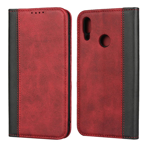 Funda de Cuero Cartera con Soporte Carcasa L04 para Huawei P Smart (2019) Rojo