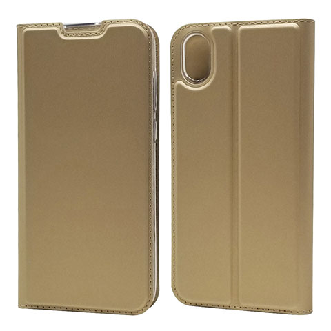 Funda de Cuero Cartera con Soporte Carcasa L04 para Huawei Y5 (2019) Oro