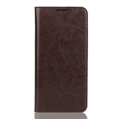 Funda de Cuero Cartera con Soporte Carcasa L04 para Huawei Y7 (2019) Marron