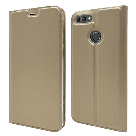 Funda de Cuero Cartera con Soporte Carcasa L04 para Huawei Y9 (2018) Oro