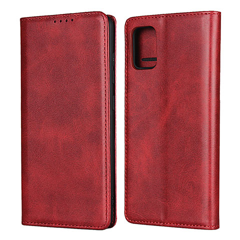 Funda de Cuero Cartera con Soporte Carcasa L04 para Samsung Galaxy A51 4G Rojo