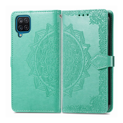 Funda de Cuero Cartera con Soporte Carcasa L04 para Samsung Galaxy M12 Menta Verde