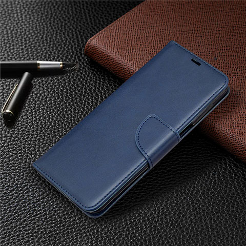 Funda de Cuero Cartera con Soporte Carcasa L04 para Xiaomi Redmi Note 9 Pro Azul