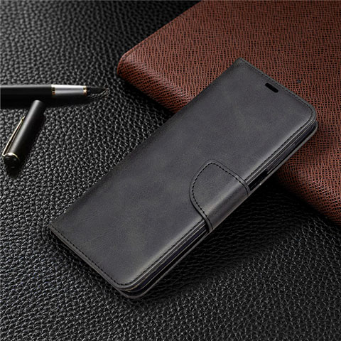 Funda de Cuero Cartera con Soporte Carcasa L04 para Xiaomi Redmi Note 9 Pro Negro