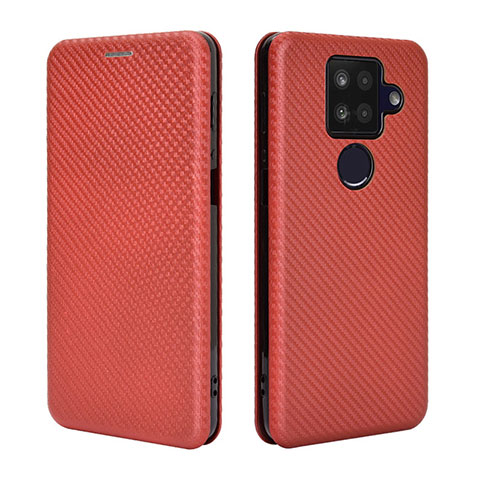 Funda de Cuero Cartera con Soporte Carcasa L04Z para Sharp Aquos Sense4 Plus Marron