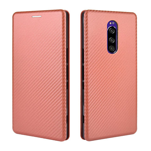 Funda de Cuero Cartera con Soporte Carcasa L04Z para Sony Xperia 1 Marron