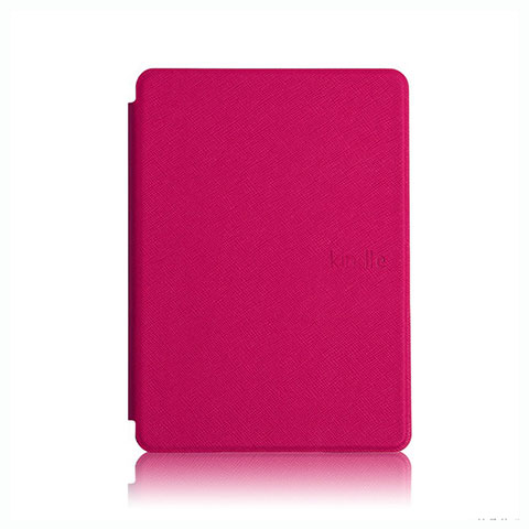 Funda de Cuero Cartera con Soporte Carcasa L05 para Amazon Kindle Paperwhite 6 inch Rosa Roja