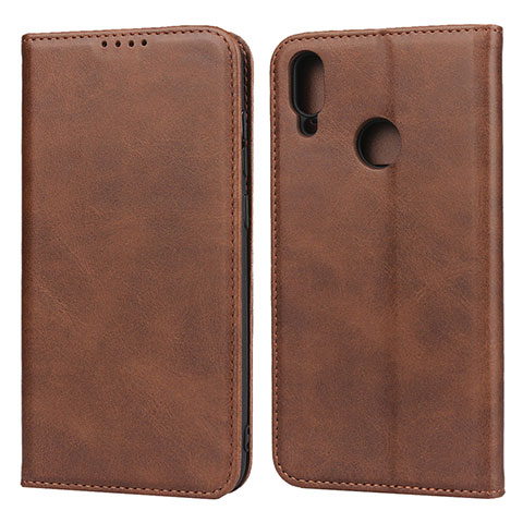 Funda de Cuero Cartera con Soporte Carcasa L05 para Huawei Enjoy 9 Marron