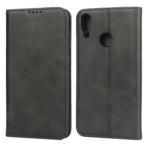 Funda de Cuero Cartera con Soporte Carcasa L05 para Huawei Y7 Pro (2019) Negro