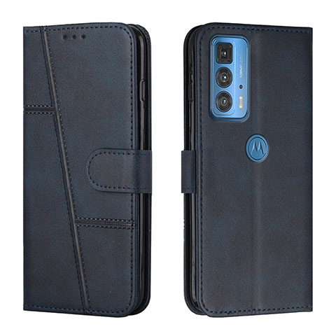 Funda de Cuero Cartera con Soporte Carcasa L05 para Motorola Moto Edge 20 Pro 5G Azul