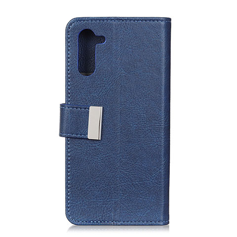 Funda de Cuero Cartera con Soporte Carcasa L05 para OnePlus Nord Azul