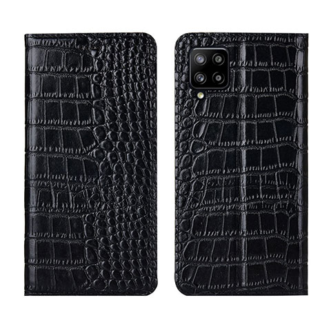 Funda de Cuero Cartera con Soporte Carcasa L05 para Samsung Galaxy A42 5G Negro