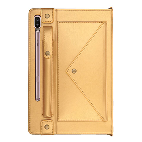 Funda de Cuero Cartera con Soporte Carcasa L05 para Samsung Galaxy Tab S6 10.5 SM-T860 Oro