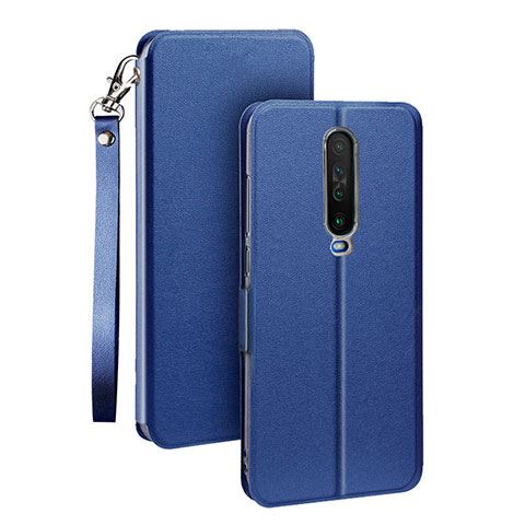 Funda de Cuero Cartera con Soporte Carcasa L05 para Xiaomi Poco X2 Azul