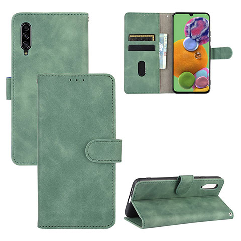 Funda de Cuero Cartera con Soporte Carcasa L05Z para Samsung Galaxy A90 5G Verde