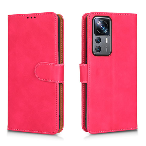 Funda de Cuero Cartera con Soporte Carcasa L05Z para Xiaomi Mi 12T 5G Rosa Roja