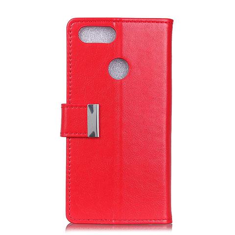 Funda de Cuero Cartera con Soporte Carcasa L06 para Asus Zenfone Max Plus M1 ZB570TL Rojo