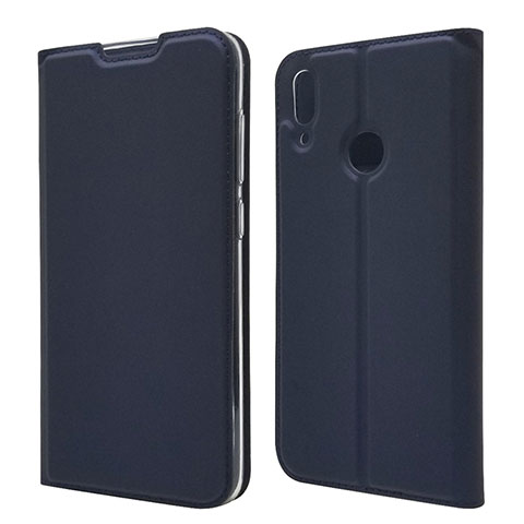 Funda de Cuero Cartera con Soporte Carcasa L06 para Huawei Y7 (2019) Azul