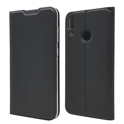 Funda de Cuero Cartera con Soporte Carcasa L06 para Huawei Y7 (2019) Negro