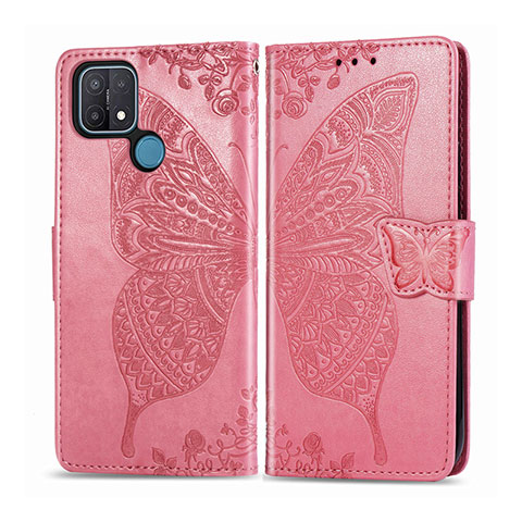 Funda de Cuero Cartera con Soporte Carcasa L06 para Oppo A15 Rosa