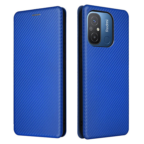 Funda de Cuero Cartera con Soporte Carcasa L06Z para Xiaomi Redmi 12C 4G Azul