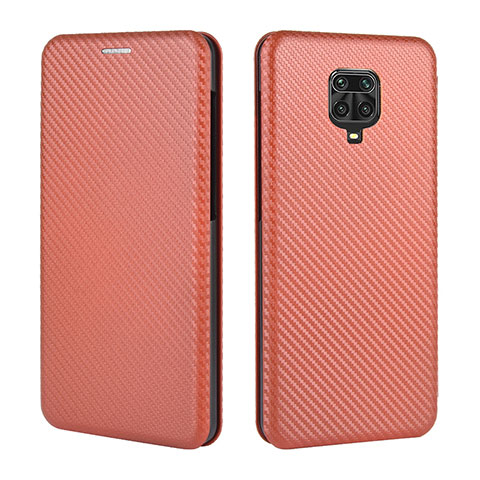 Funda de Cuero Cartera con Soporte Carcasa L06Z para Xiaomi Redmi Note 9 Pro Marron