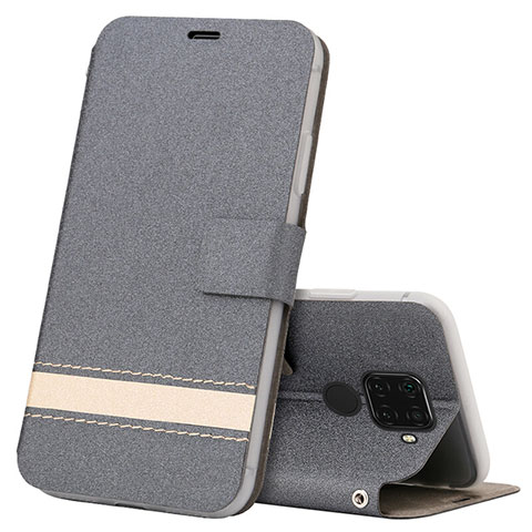 Funda de Cuero Cartera con Soporte Carcasa L07 para Huawei Mate 30 Lite Gris