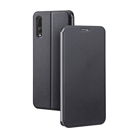 Funda de Cuero Cartera con Soporte Carcasa L07 para Huawei P20 Pro Negro