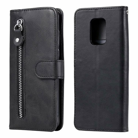 Funda de Cuero Cartera con Soporte Carcasa L07 para Xiaomi Redmi Note 9S Negro