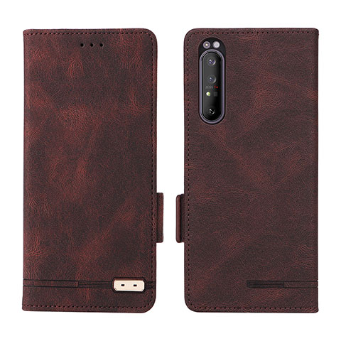 Funda de Cuero Cartera con Soporte Carcasa L07Z para Sony Xperia 1 II Marron