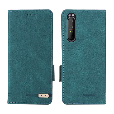 Funda de Cuero Cartera con Soporte Carcasa L07Z para Sony Xperia 1 II Verde