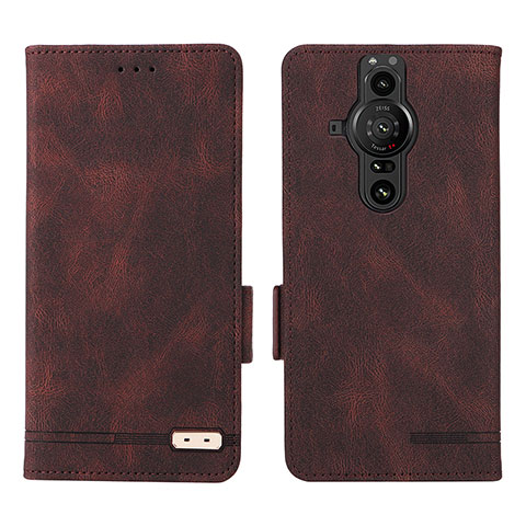 Funda de Cuero Cartera con Soporte Carcasa L07Z para Sony Xperia PRO-I Marron