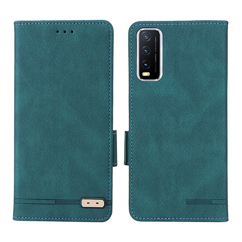 Funda de Cuero Cartera con Soporte Carcasa L07Z para Vivo Y12s Verde