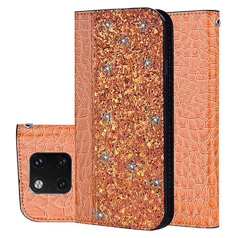 Funda de Cuero Cartera con Soporte Carcasa L08 para Huawei Mate 20 Pro Naranja