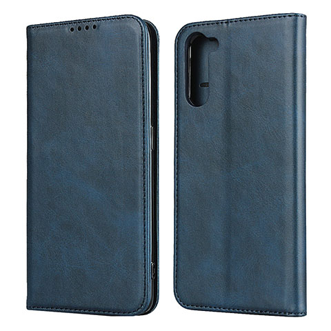 Funda de Cuero Cartera con Soporte Carcasa L08 para Oppo Reno3 A Azul